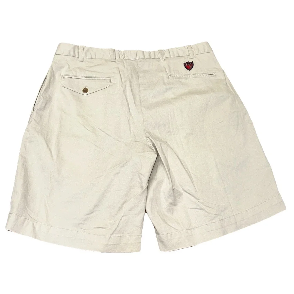 Polo Golf Ralph Lauren Shorts Pleated Classic Fit Cotton Khaki Chino Men's 36‎